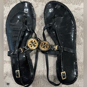 Tory Burch Ali Black Patent Leather Sandal